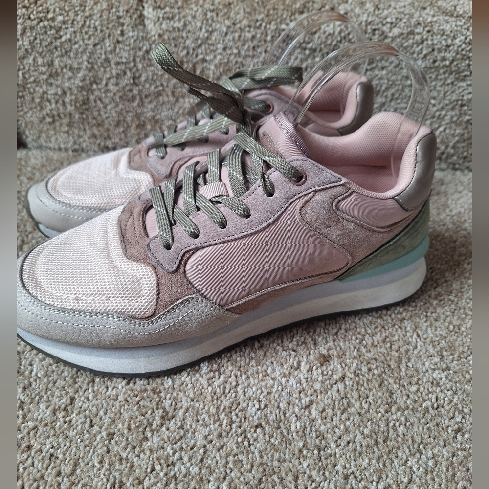Hoff Paris Mallorca Womens Multicolored Blush Lace Up Walking Sneakers Size 10.5